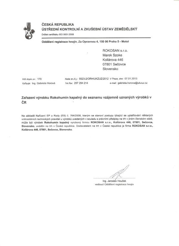 CZECH REPUBLIC ROKOHUMIN